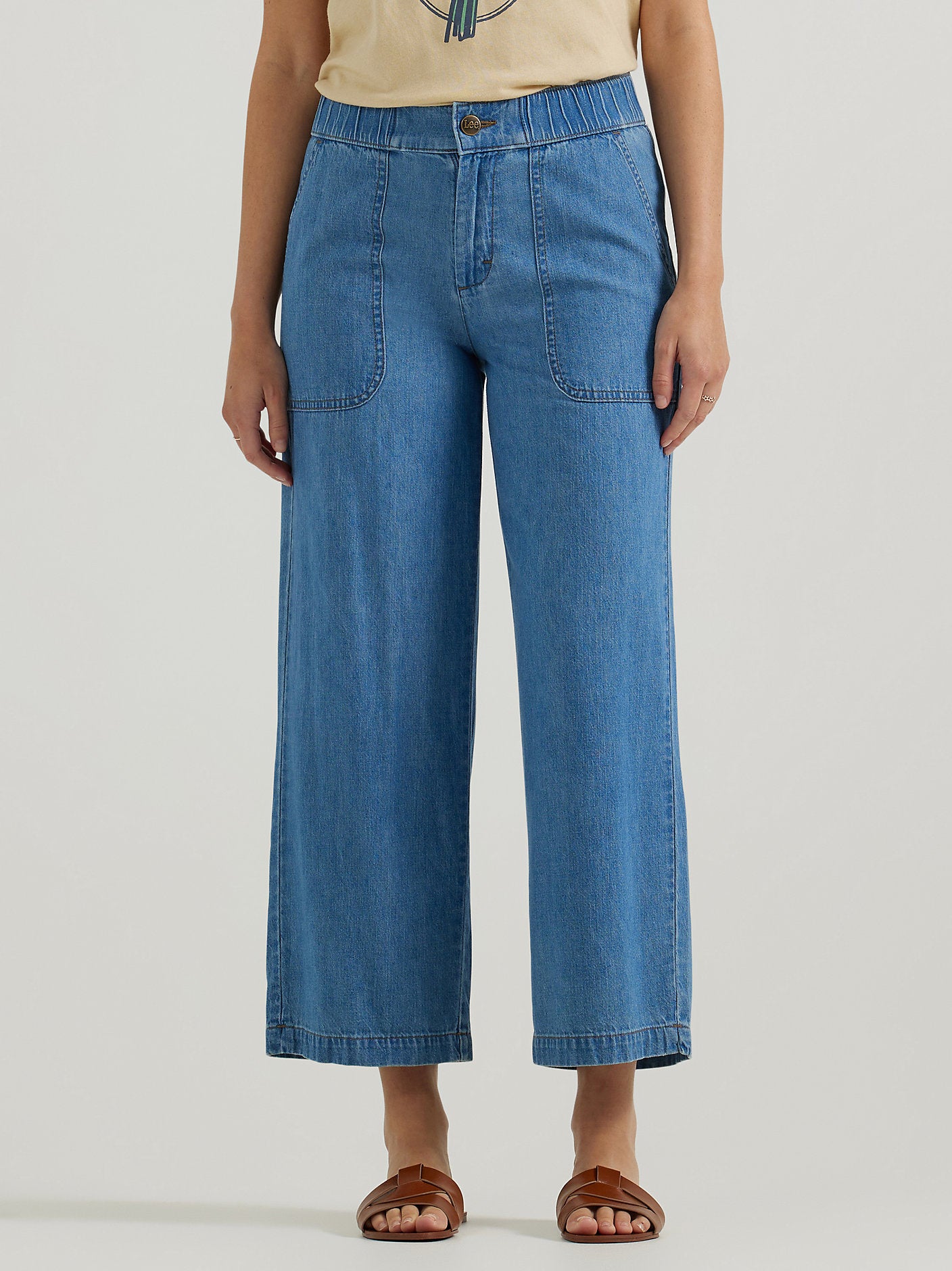 Women's Ultra Lux Comfort Wide Leg Utility Crop Jean - 112346984