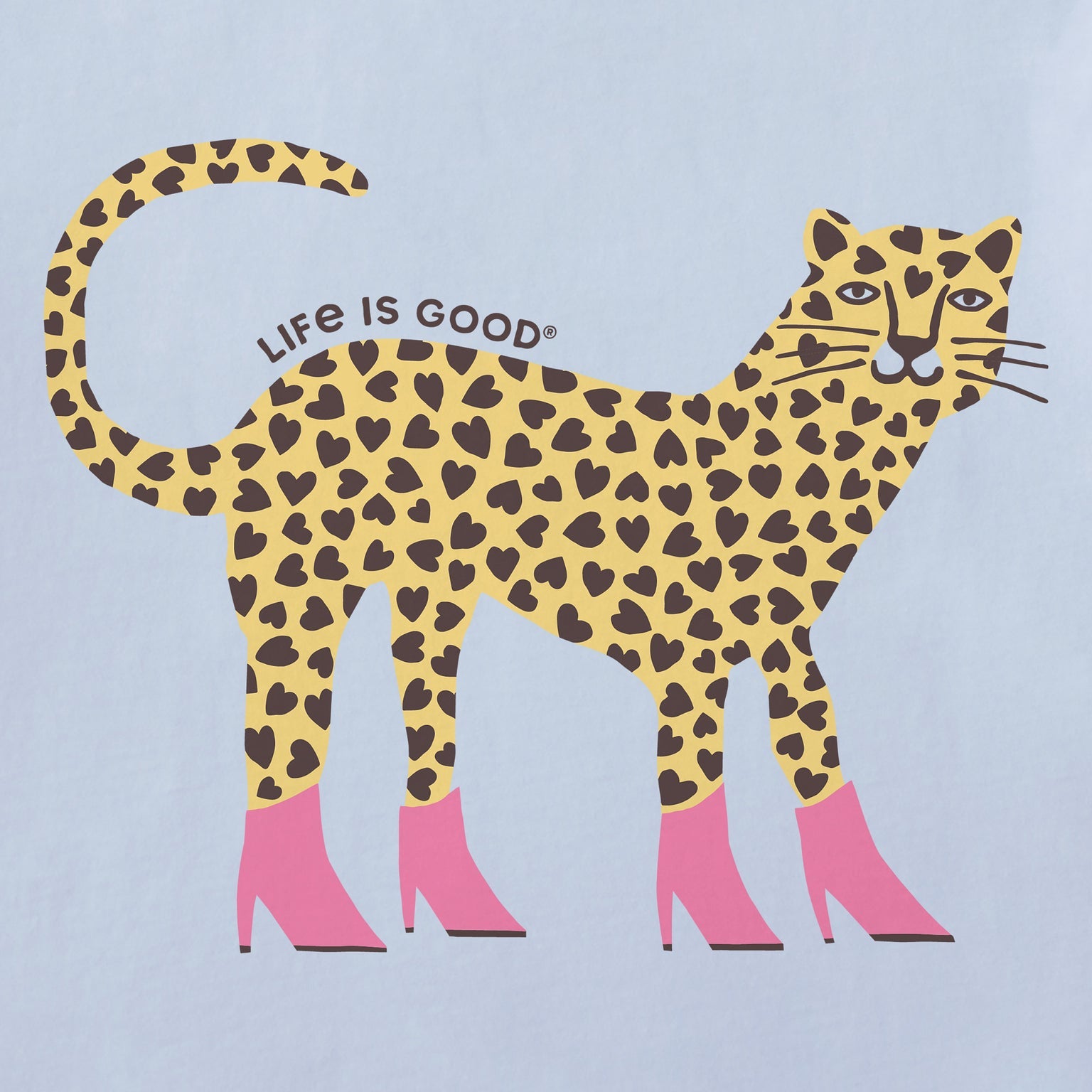 Kids Love Leopard Short Sleeve Crusher Tee - Glacier Blue - 161362