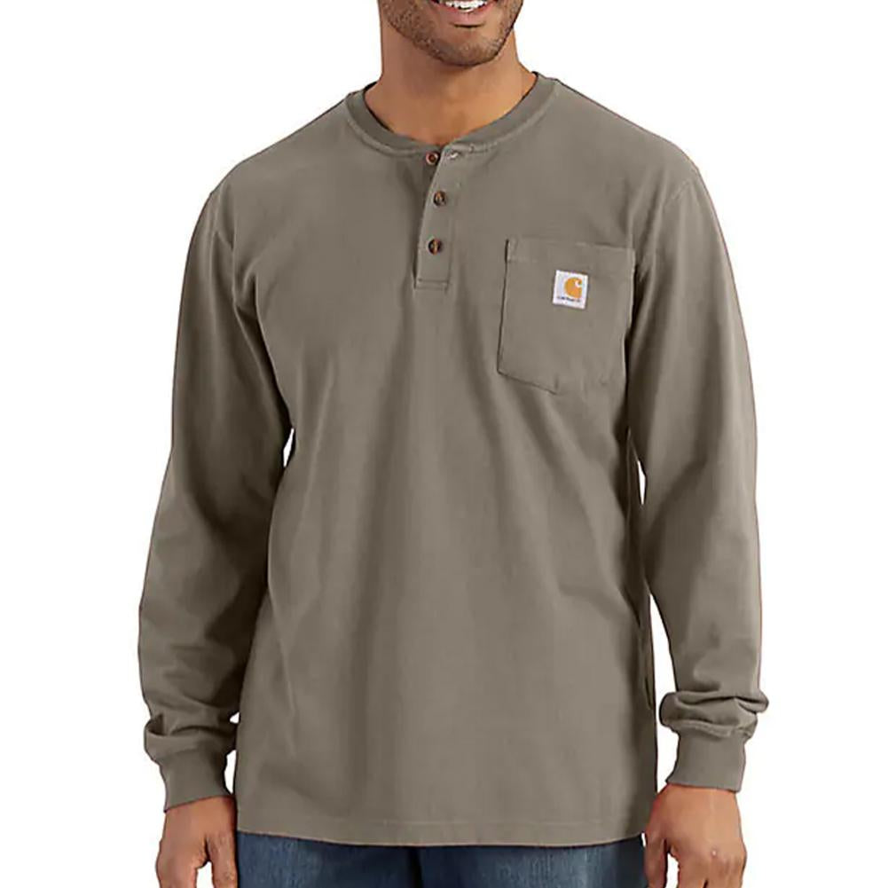 Workwear Pocket Long Sleeve Henley - Big - K128B – famous-brands-outlet-ny