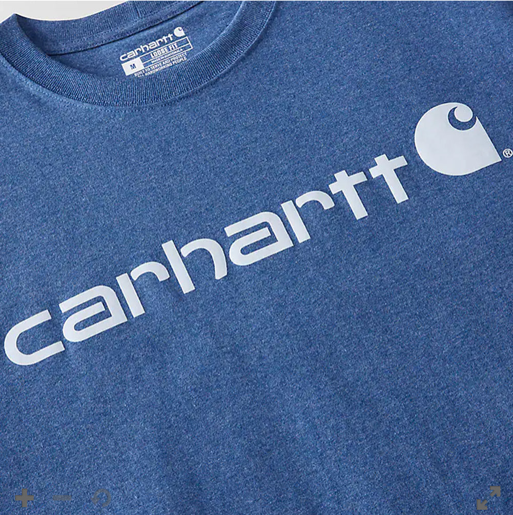 Dearborn Loose Logo T-Shirt - Dark Tranquil Blue Heather - K195