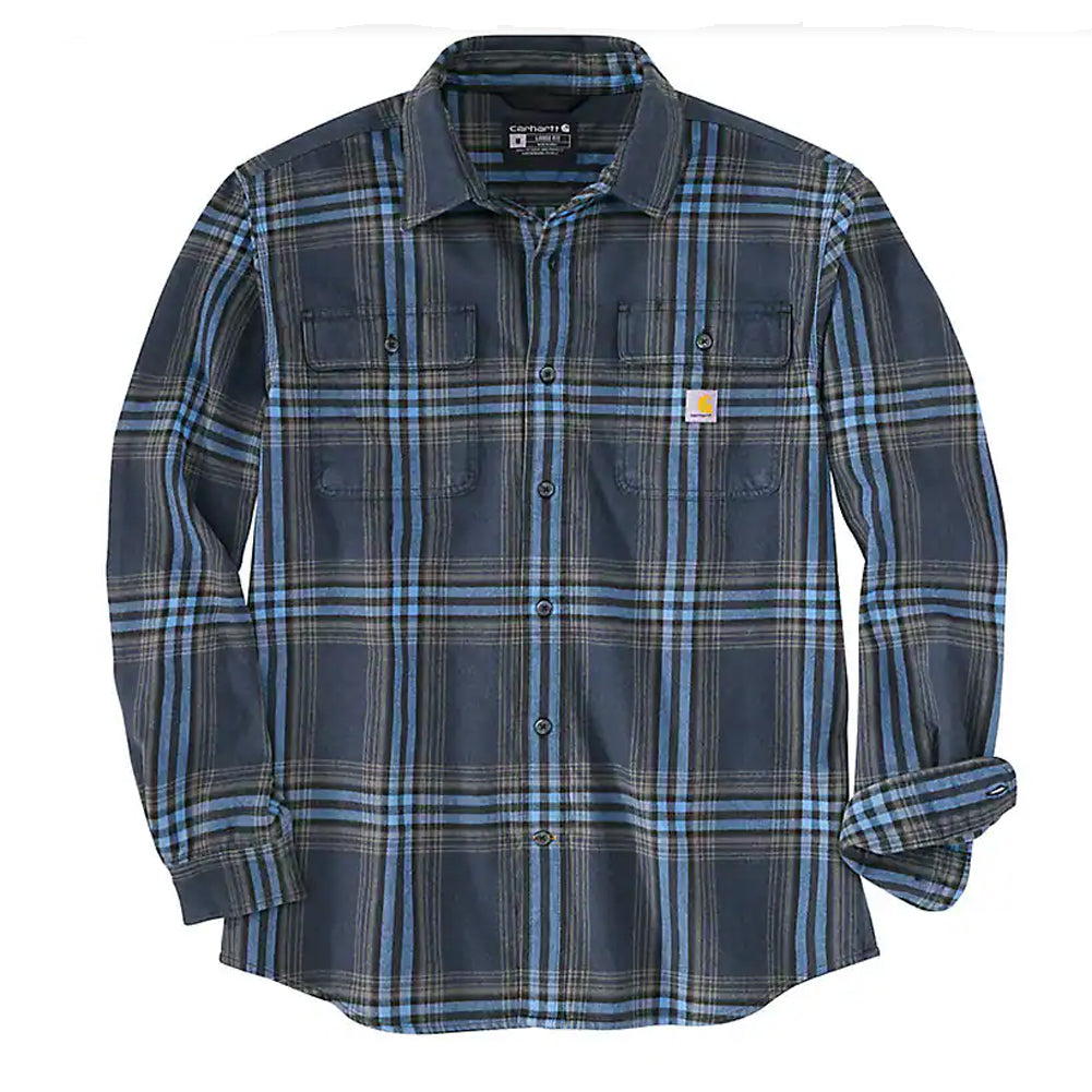 Loose Fit Heavyweight Flannel Long Sleeve Plaid Shirt Big 105947B famous brands outlet ny